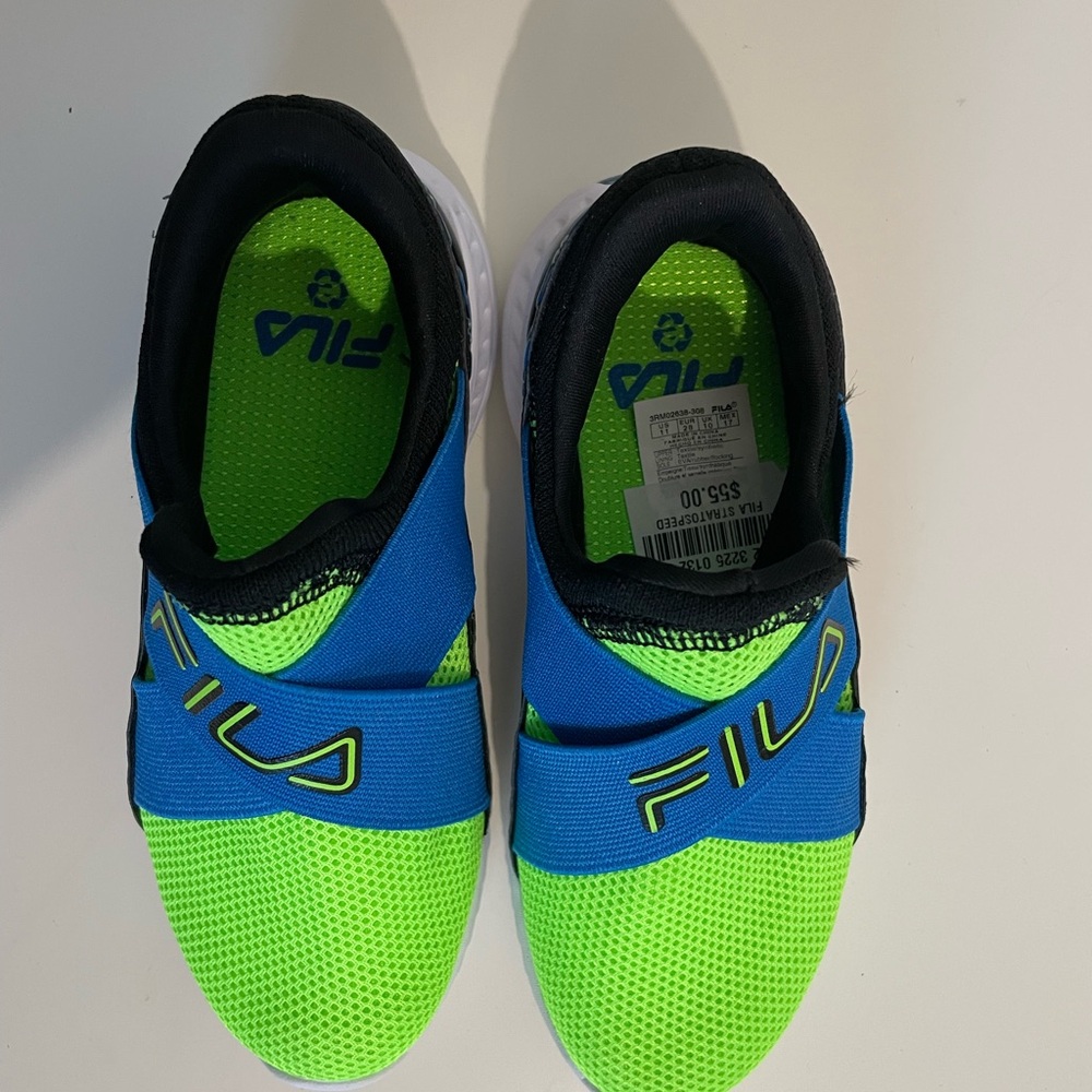 Fila Neon Green and Blue Sneakers - Picture 5 of 7